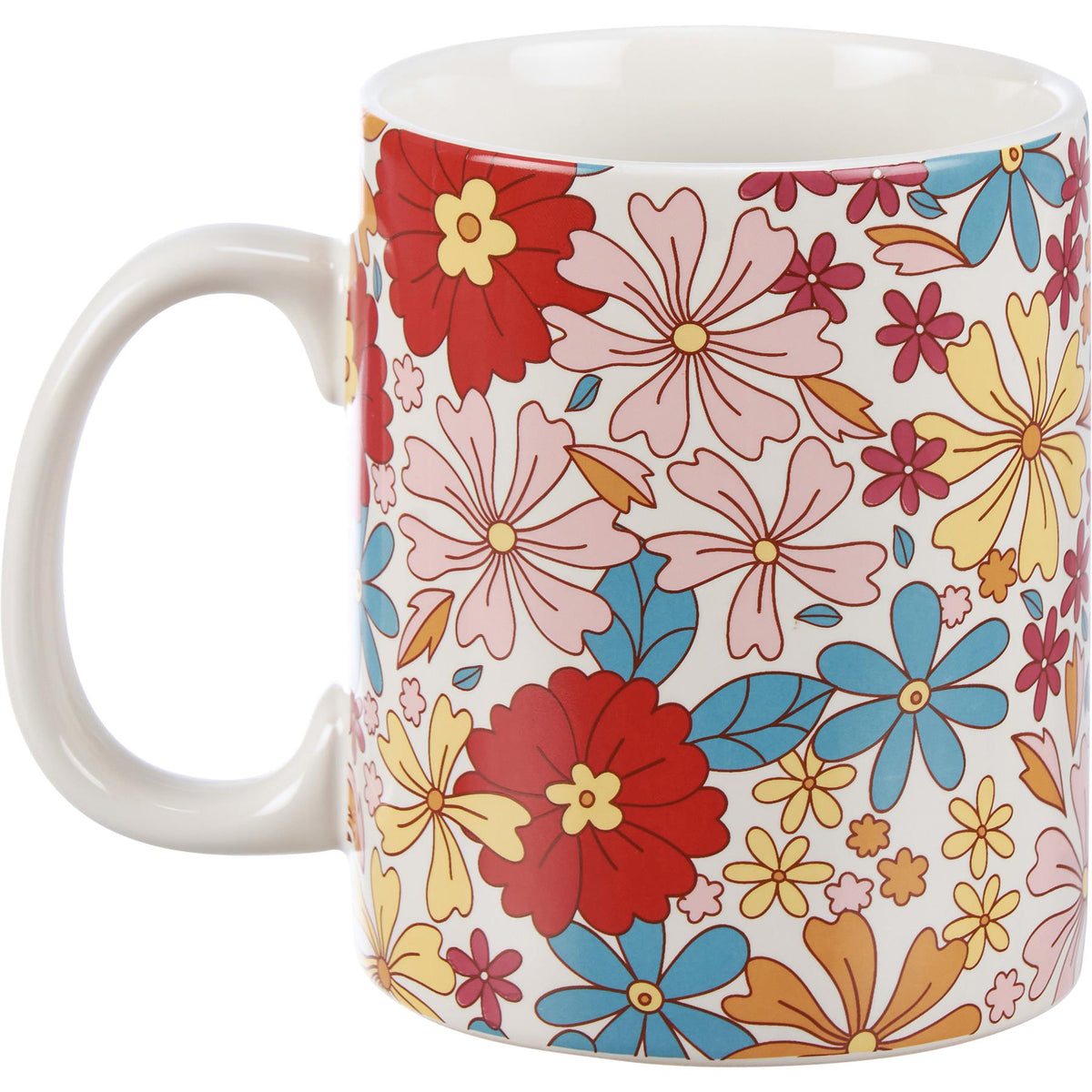 Groovy floral pattern ceramic coffee and tea mug