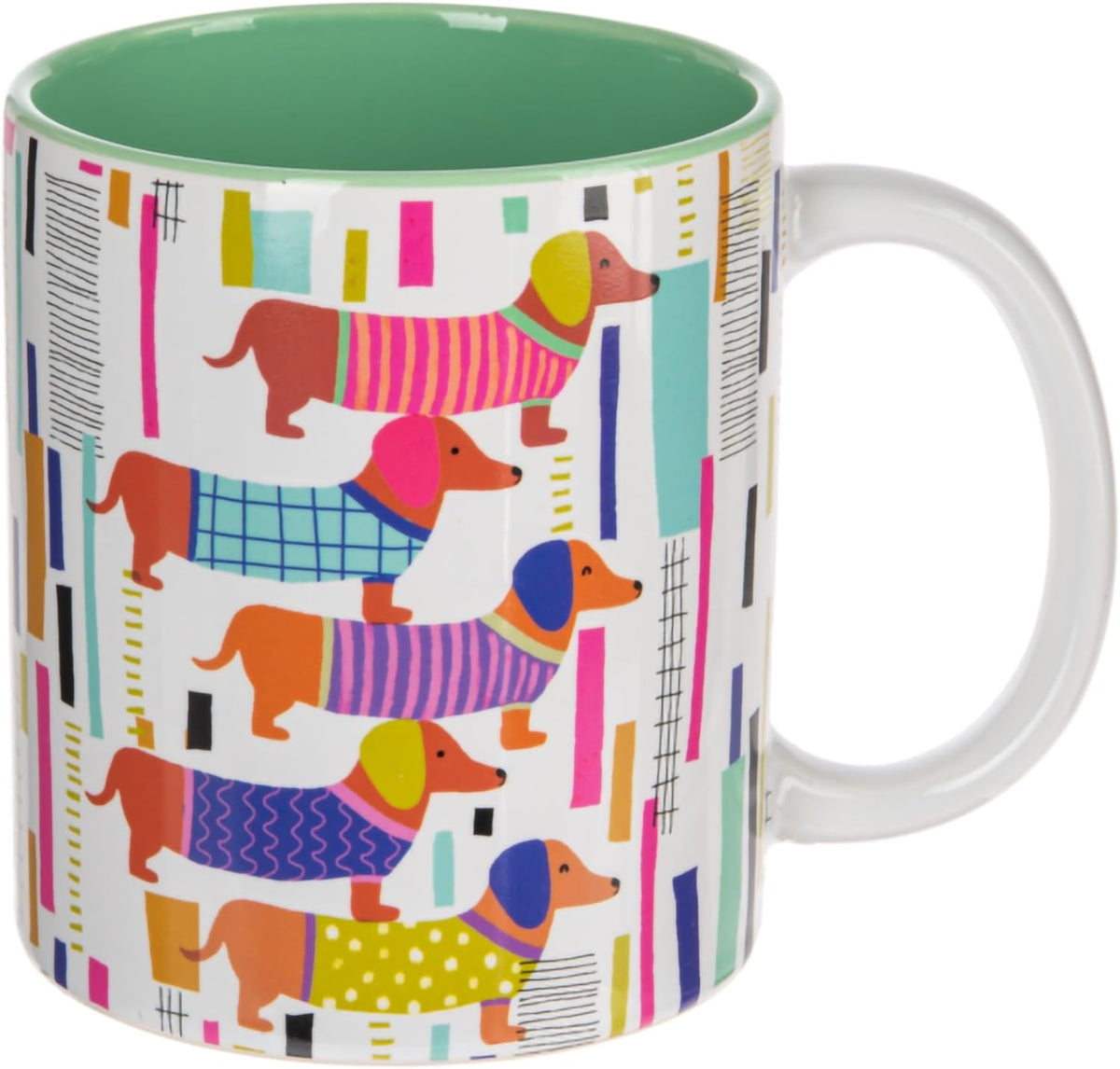 Dogs in cute sweaters ceramic coffee and tea mug