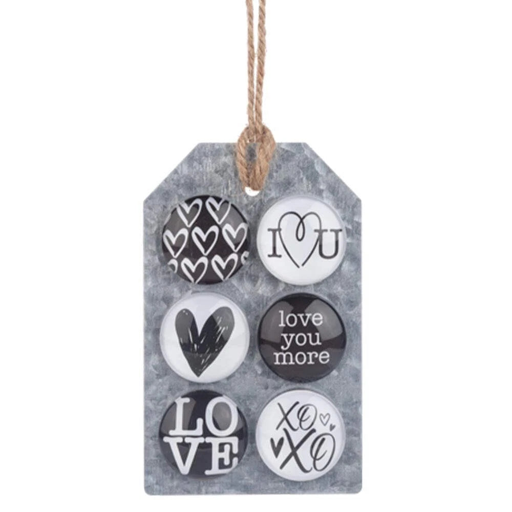Set of 6 cute love heart fridge magnets