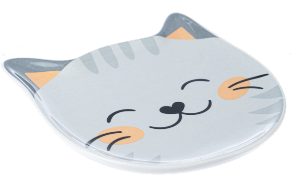 Cute Illustrated Cat Trinket Dish - Gray