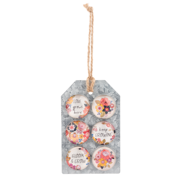 Wildflower Magnet Floral Designs With Inspirational Message Magnet Set of 6