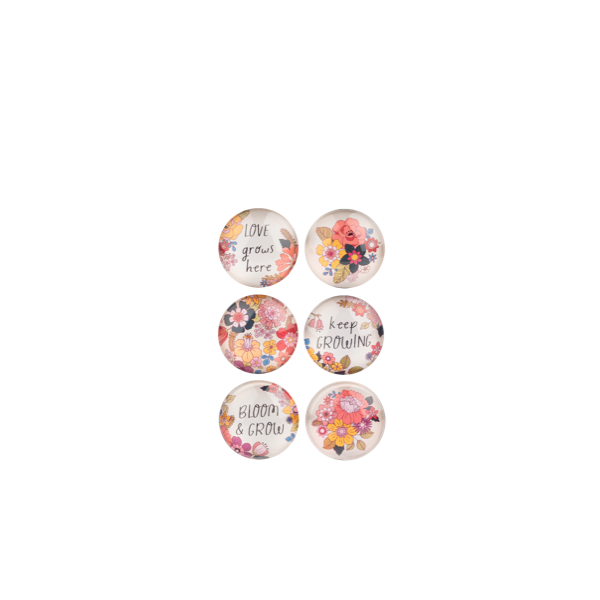 Wildflower Magnet Floral Designs With Inspirational Message Magnet Set of 6