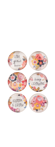 Wildflower Magnet Floral Designs With Inspirational Message Magnet Set of 6