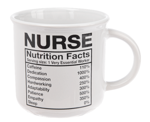 White nurse nutrition facts coffee mug