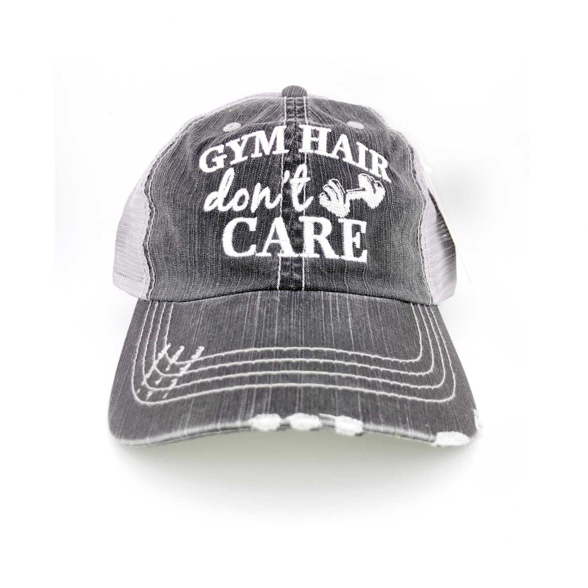 Gym Hair Don't Care women's trucker hat