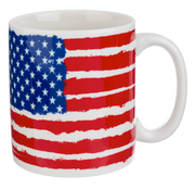 Textured edge American flag patriotic coffee mug flags design
