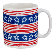 Textured edge American flag stars and stripes patriotic coffee mug