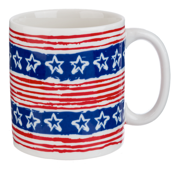 Textured edge American flag stars and stripes patriotic coffee mug