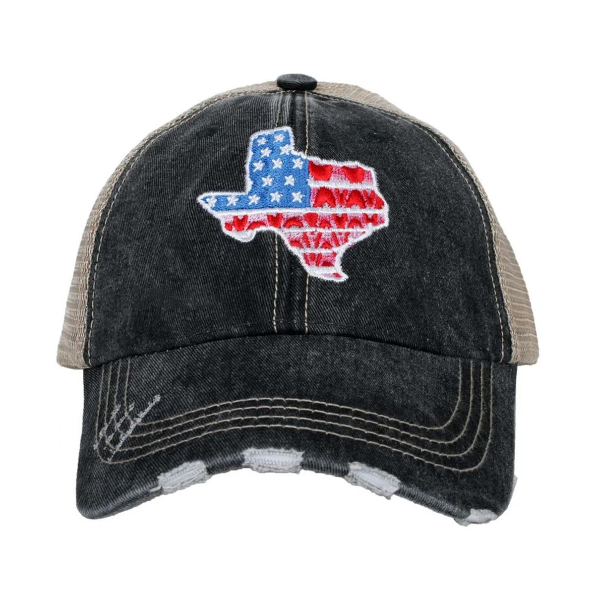 Texas shape USA flag women's trucker hat