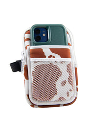 Brown and white cow print tumbler pouch sleeve