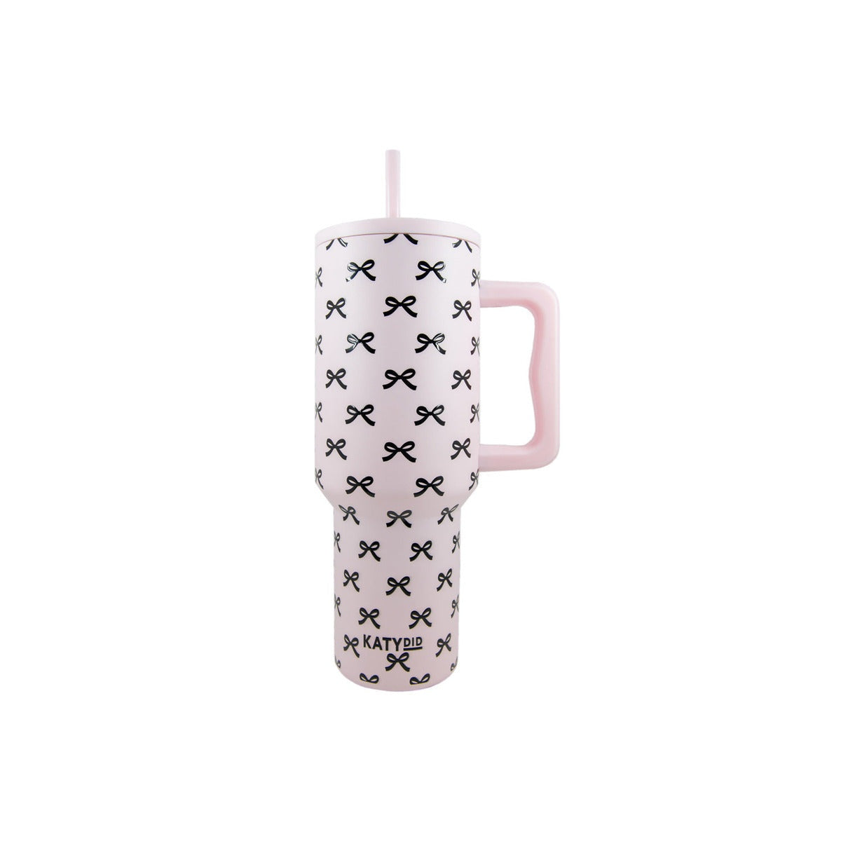 Black & Pink Mini Coquette Bows 38 Oz Tumbler Cup With Handle