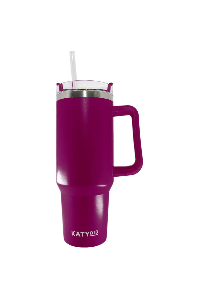 rich purple plum 40 oz tumbler cup with handle