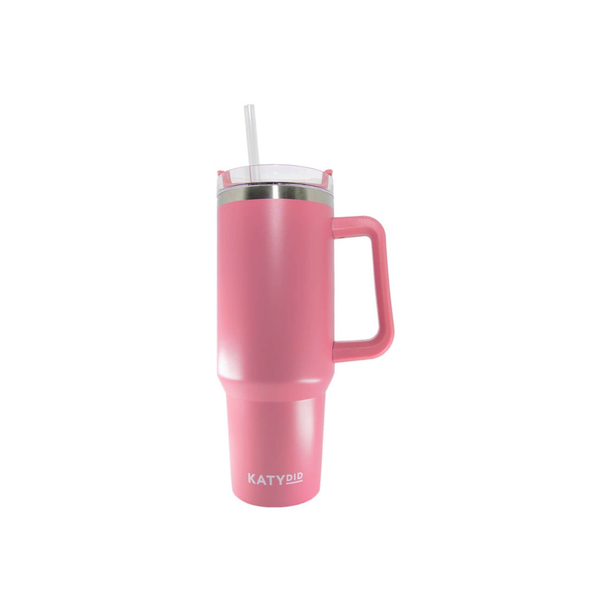 Rose Pink 40 Oz Tumbler Cup With Handle