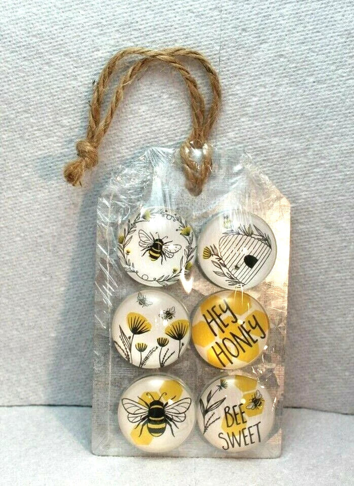Set of 6 bee lovers cute fridge magnets