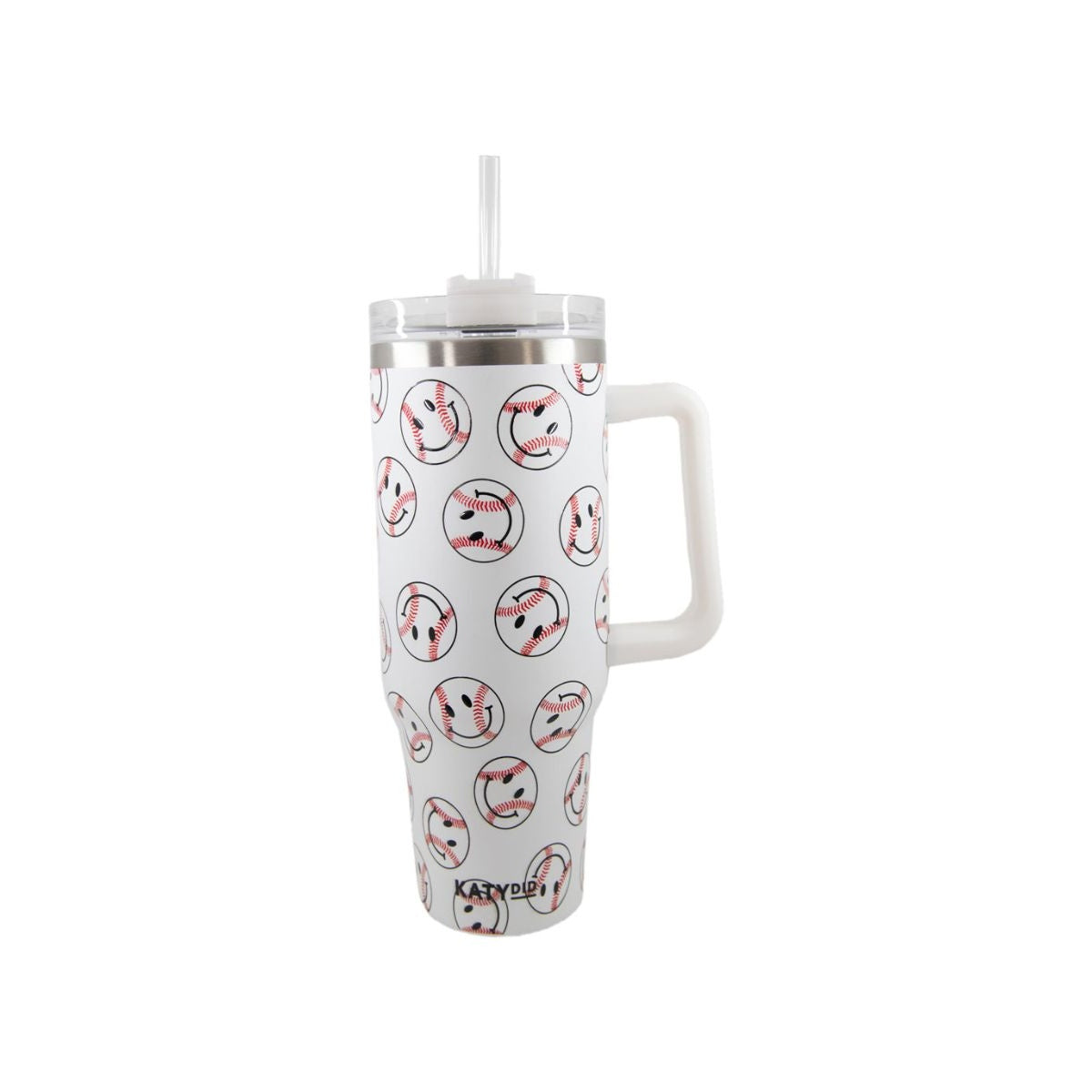 Baseball Happy Faces 40 Oz Tumbler Cup With Handle