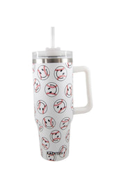 baseball happy faces 40 oz tumbler cup with handle