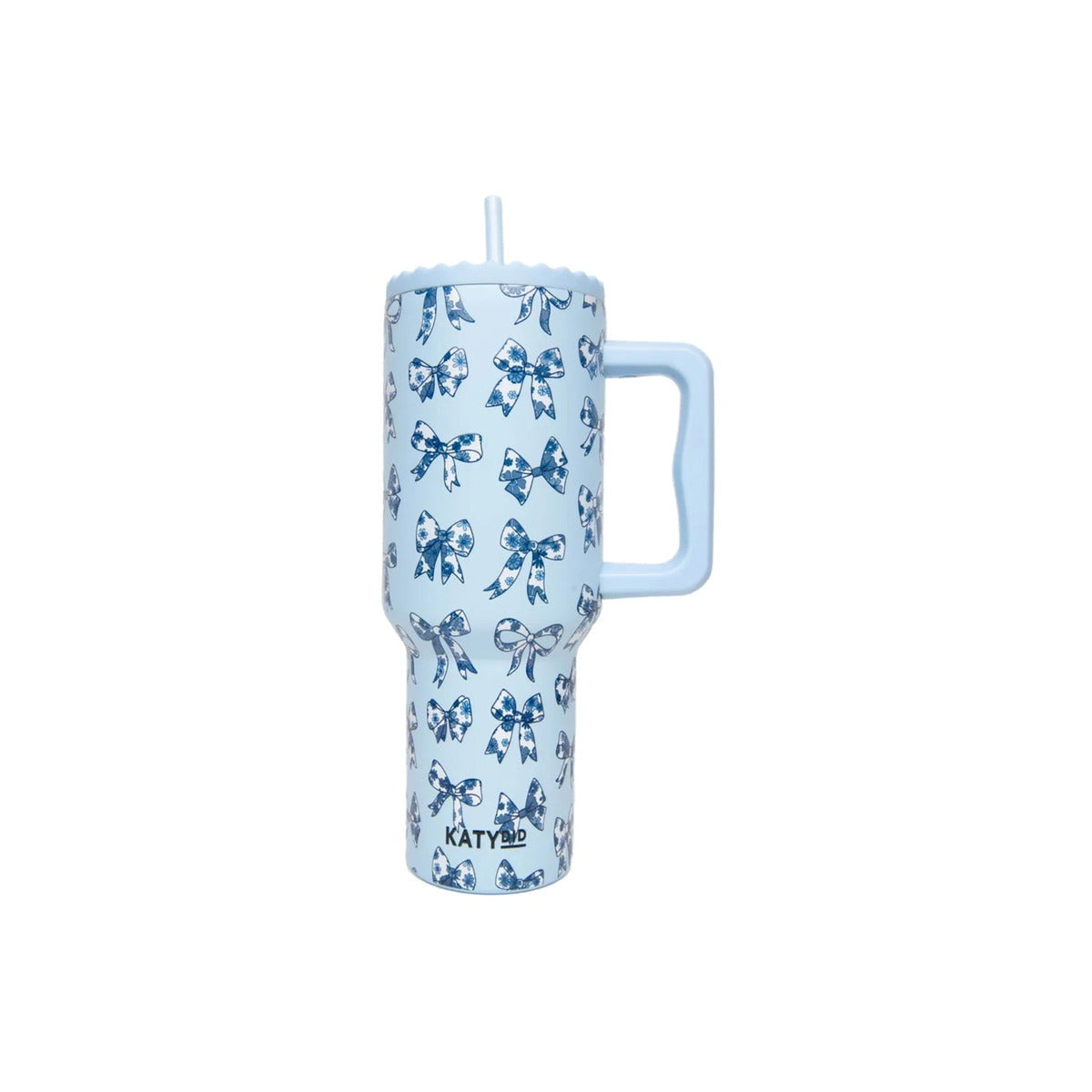 Chinoiserie Coquette Bows 38 Oz Tumbler Cup With Handle